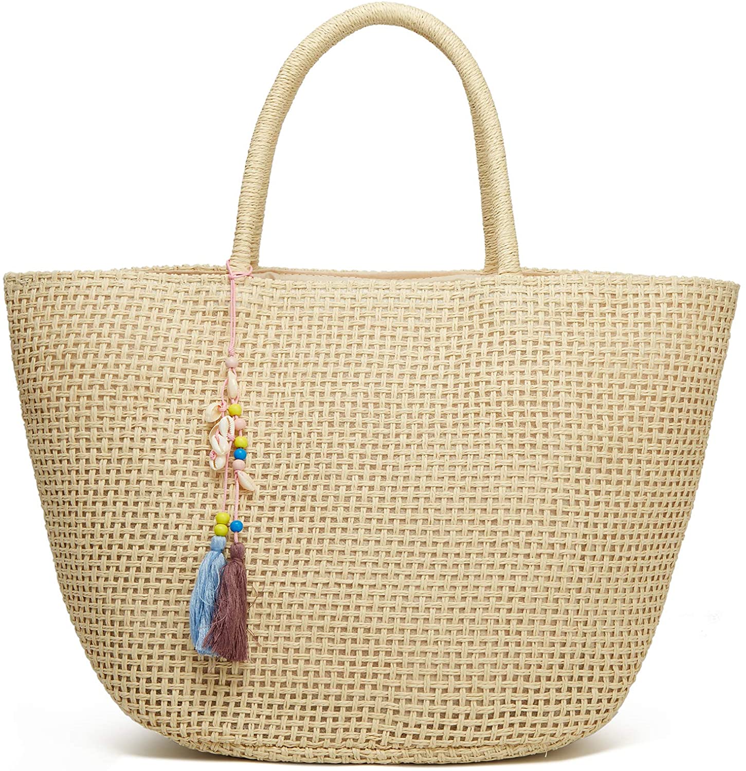 Price:$15.99    Women Large Straw Tote Bags For Beach Shoulder Hobo Handbags Summer Purse  Clothing