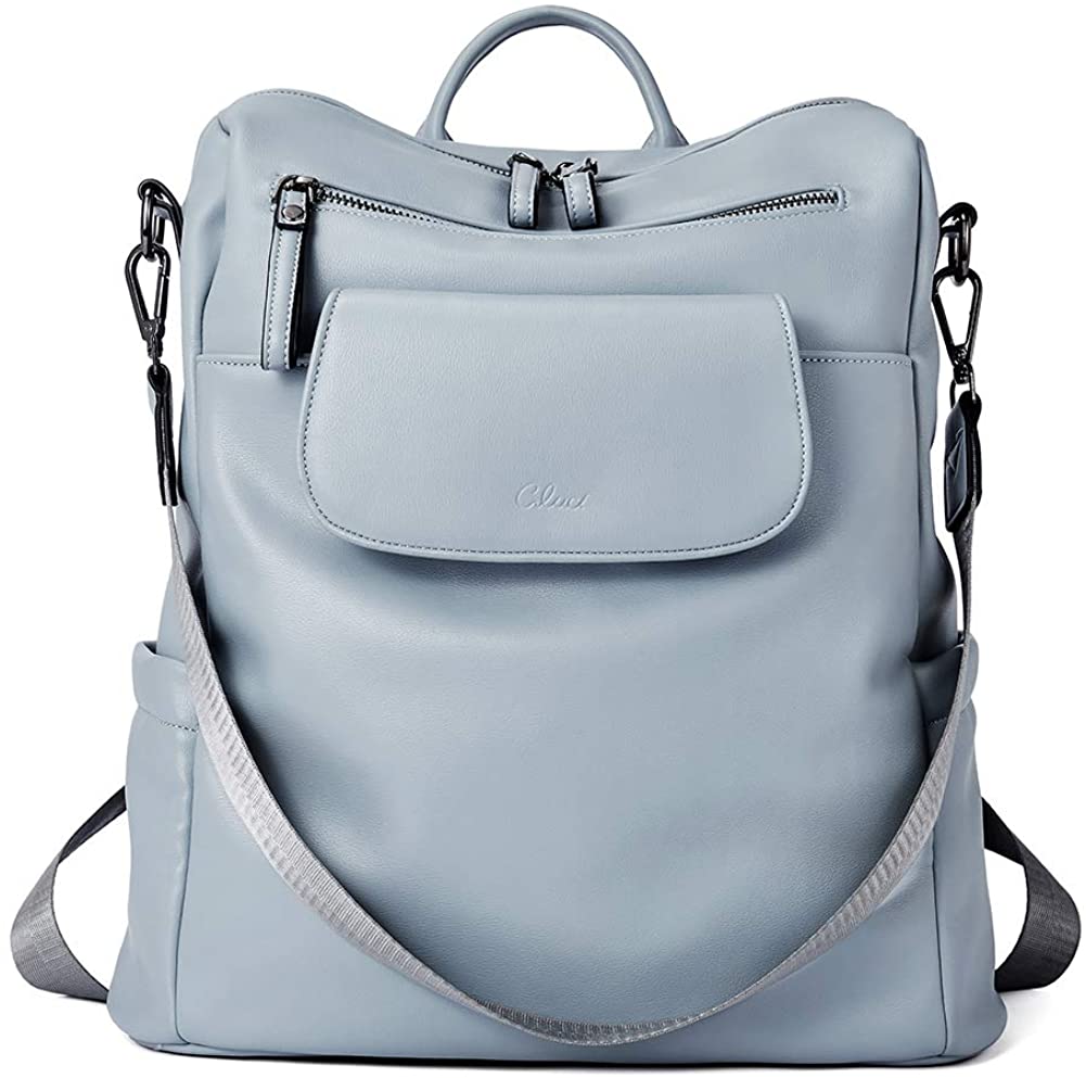 Price:$36.99    CLUCI Backpack Purse for Women Fashion Leather Designer Travel Large Convertible Ladies Shoulder Bags Blue  Clothing