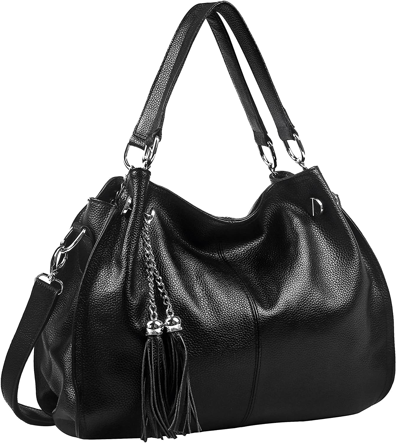 Price:$69.99    Obosoyo Women's Handbag Genuine Leather Tote Shoulder Bags Soft Hot Black  Clothing