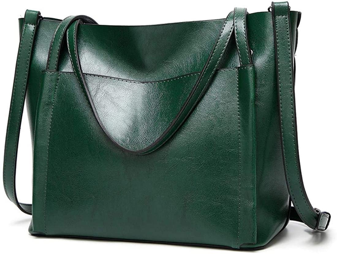 Price:$22.99    FADPRO Women Fashion Tote Bag Top Handle Handbag Faux Leather Shoulder Bag - Green  Clothing