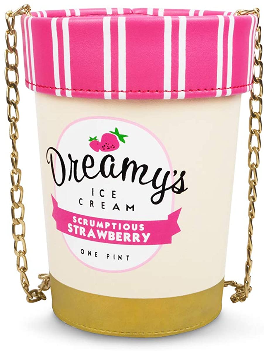 Price:$25.99 Cute Ice Cream Crossbody Bag, USTYLE Women Girl Cartoon Cup Bucket Shape Chain Strap Shoulder Bag (pink)  Handbags   
