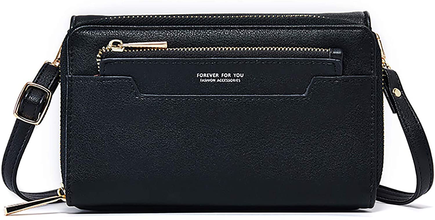 Price:$19.99 SYYHOME Small Crossbody Bag Lightweight Cell Phone Purse Wallet Handbags Multipockets Shoulder Bag for Women (Black)  Handbags   