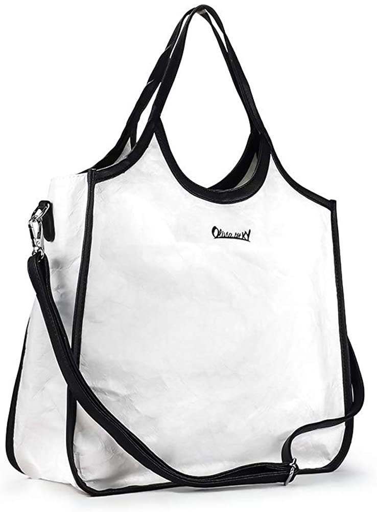 Price:$8.99    OLIVIABYKY Women Fashion DuPont Paper Shoulder Bag Large Tote Ladies Purse (White)  Clothing