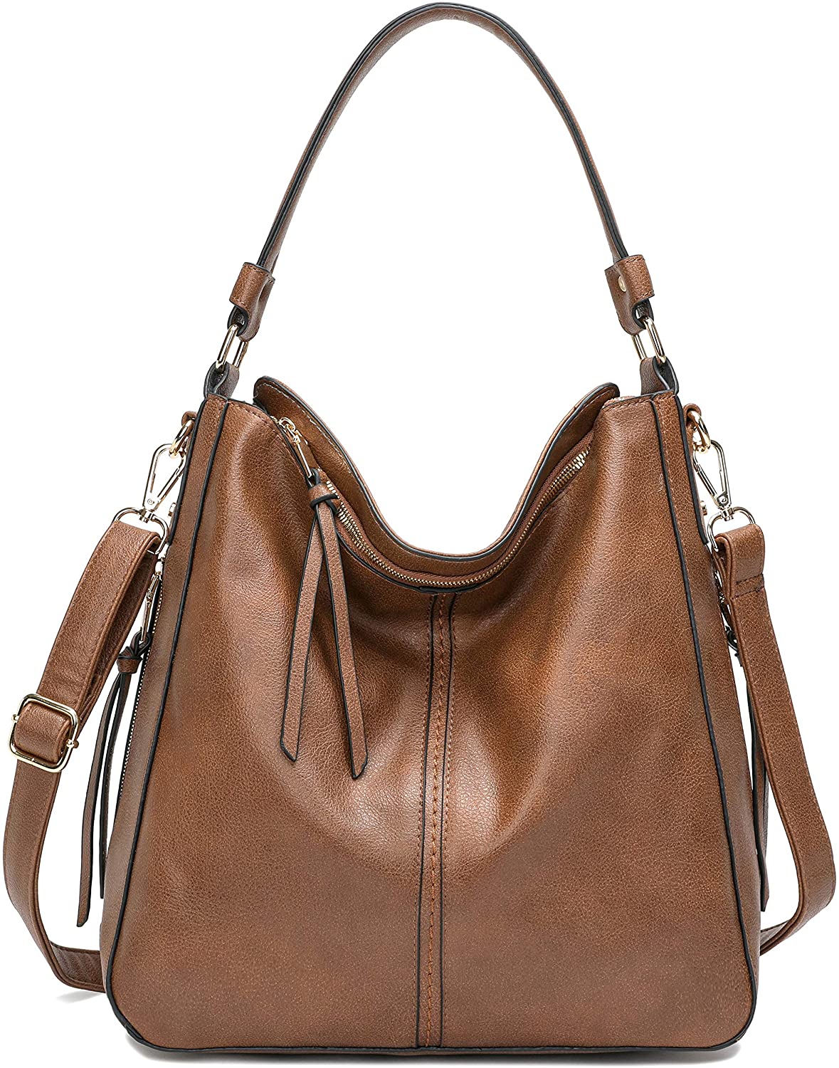 Price:$35.99    Hobo Bags for Women,DDDH Ladies Handbags Purses Crossbody Shoulder Bucket Bag Faux Leather Brown  Clothing