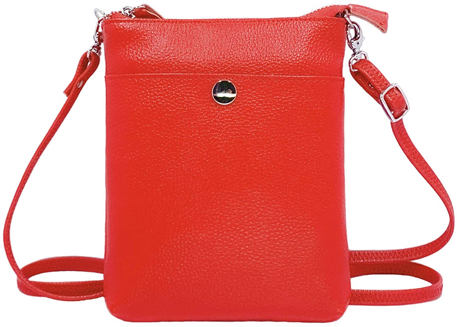 Price:$13.99 Qiuhome Women Small Leather Crossbody Bag Cell Phone Purse Shoulder Handbags Lightweight with Adjustable Strap (Red)  Handbags   