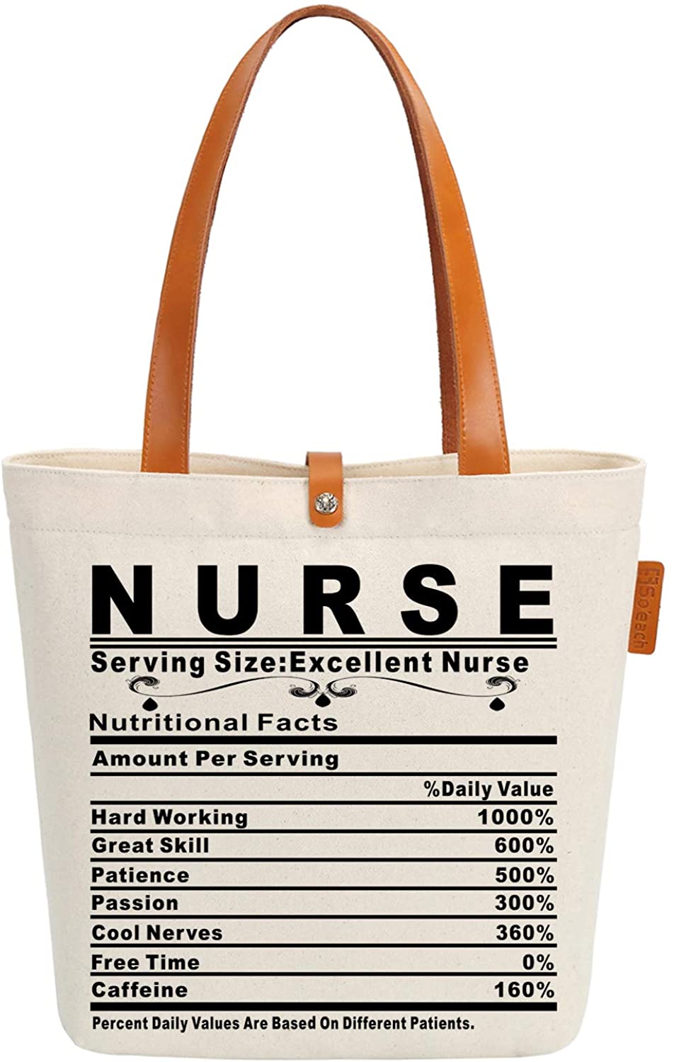 Price:$18.96    So'each Canvas & Beach Tote Bag Excellent Nurse Gift Graphic Handbag Shoulder Bag  Clothing