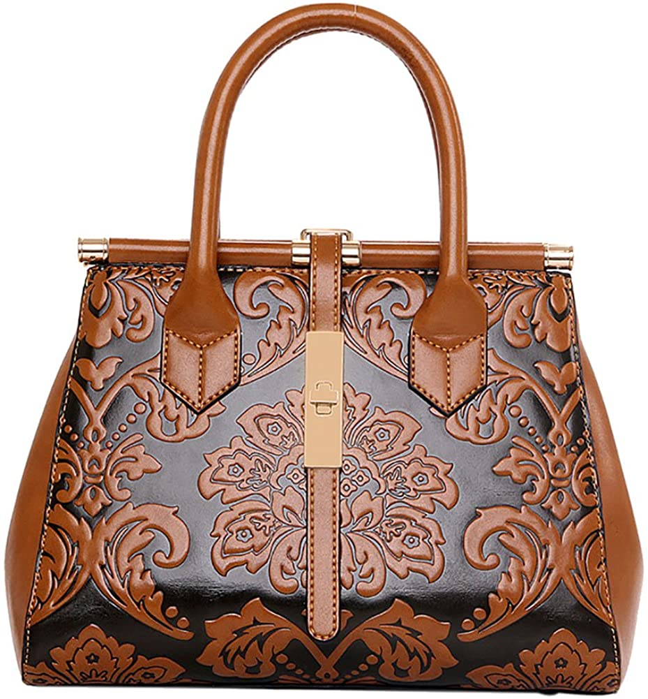 Price:$39.99 QZUnique Women's Fashion Chinese Style Elegant Empaistic Top Handle Cross Body Shoulder Bag Brown  Handbags   