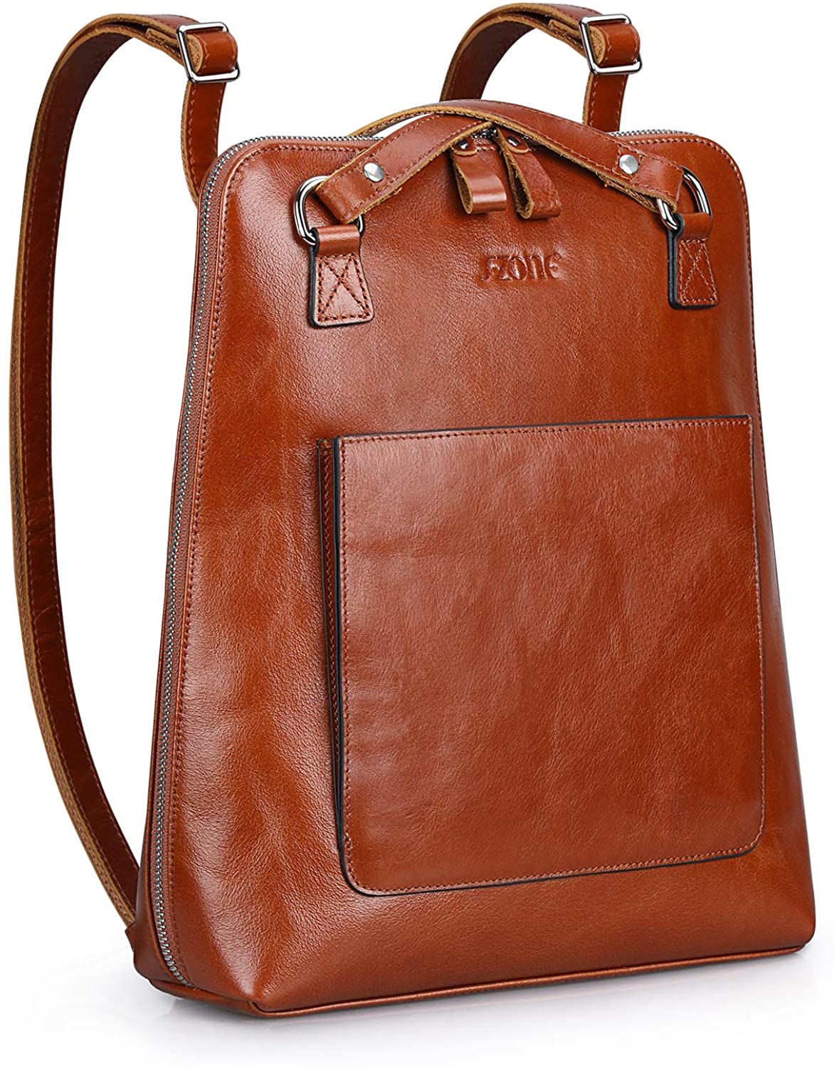 Price:$95.99    S-ZONE Women Leather Backpack Purse Casual Shoulder Bags Fashion Rucksack Schoolbag  Clothing