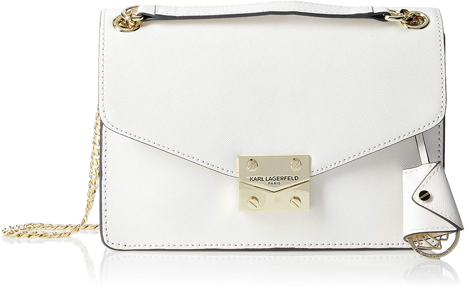 Price:$132.78 Karl Lagerfeld Paris Maybelle Novelty Flap Shoulder Bag, WINTER WHITE  Handbags   