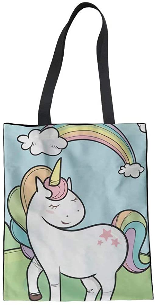 Price:$7.99 CuMagical Cartoon Tote Bag for Girls Women Casual Beach Travel Shopping Shoulder Handbag  Handbags   