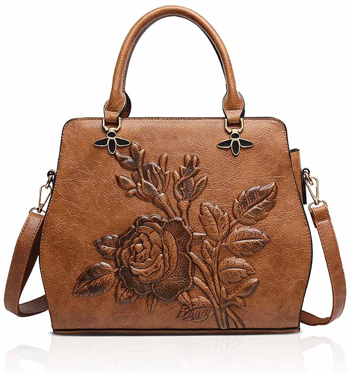 Price:$37.99    NICOLE & DORIS Womens PU Leather 3-dimensional printing Vintage Shoulder Bag Ladies Handbags Tote,Purse Brown  Clothing