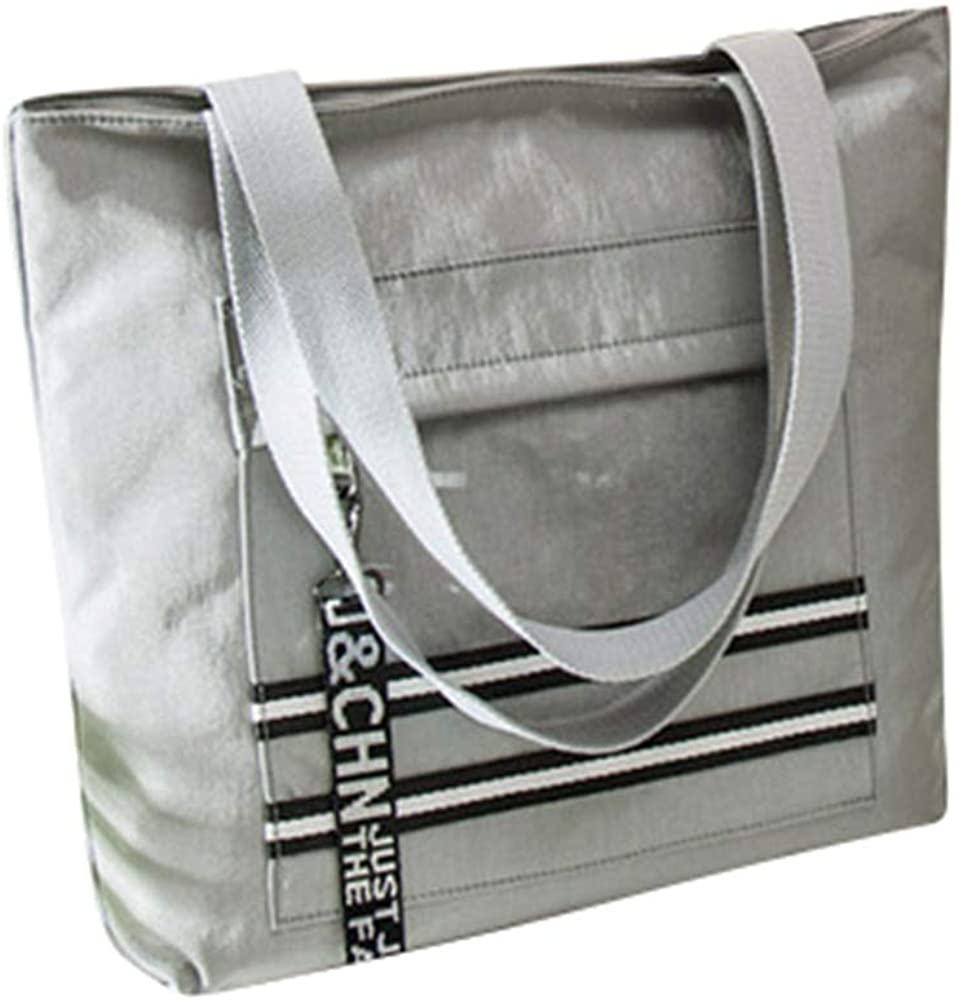 Price:$11.99    Leaper Water-resistant Tote Bag Handbag Beach Bag Shoulder Bag Gray 3  Clothing