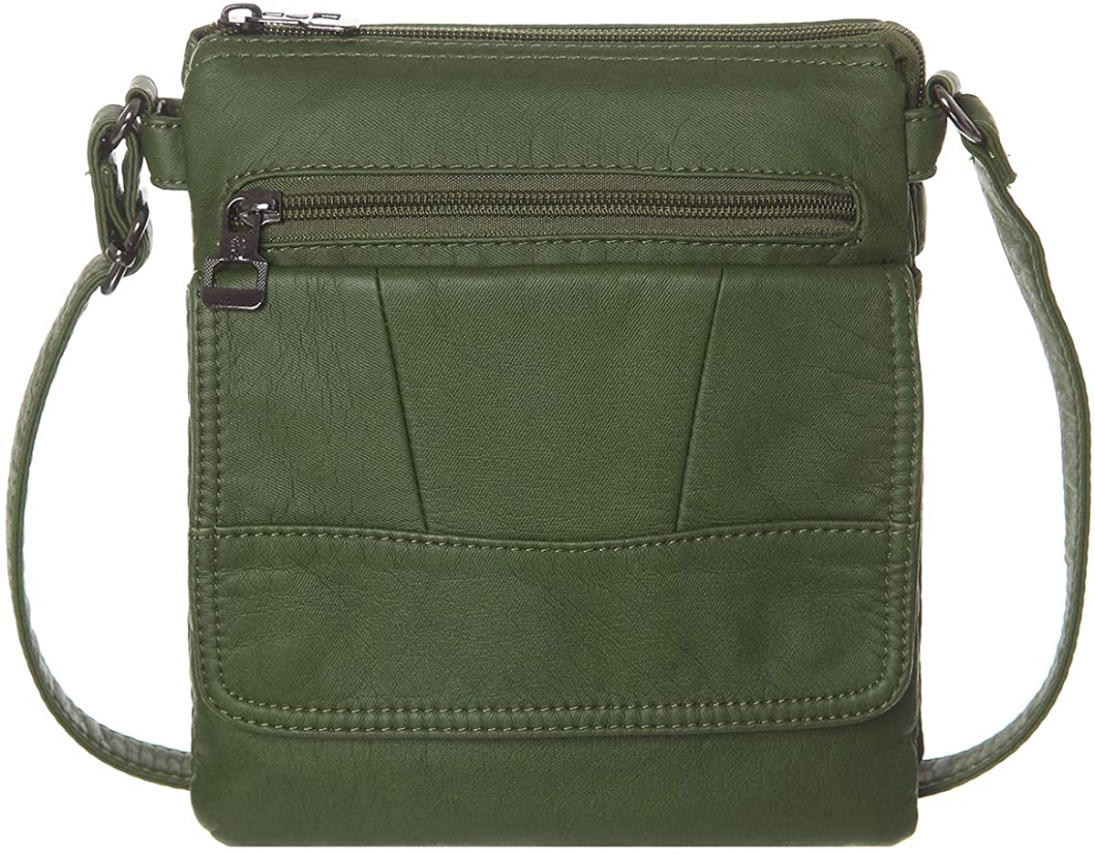 Price:$16.99 AOCINA Small Crossbody Purse For Women Soft Synthetic Leather Crossbody Shoulder Bags(Green)  Handbags   
