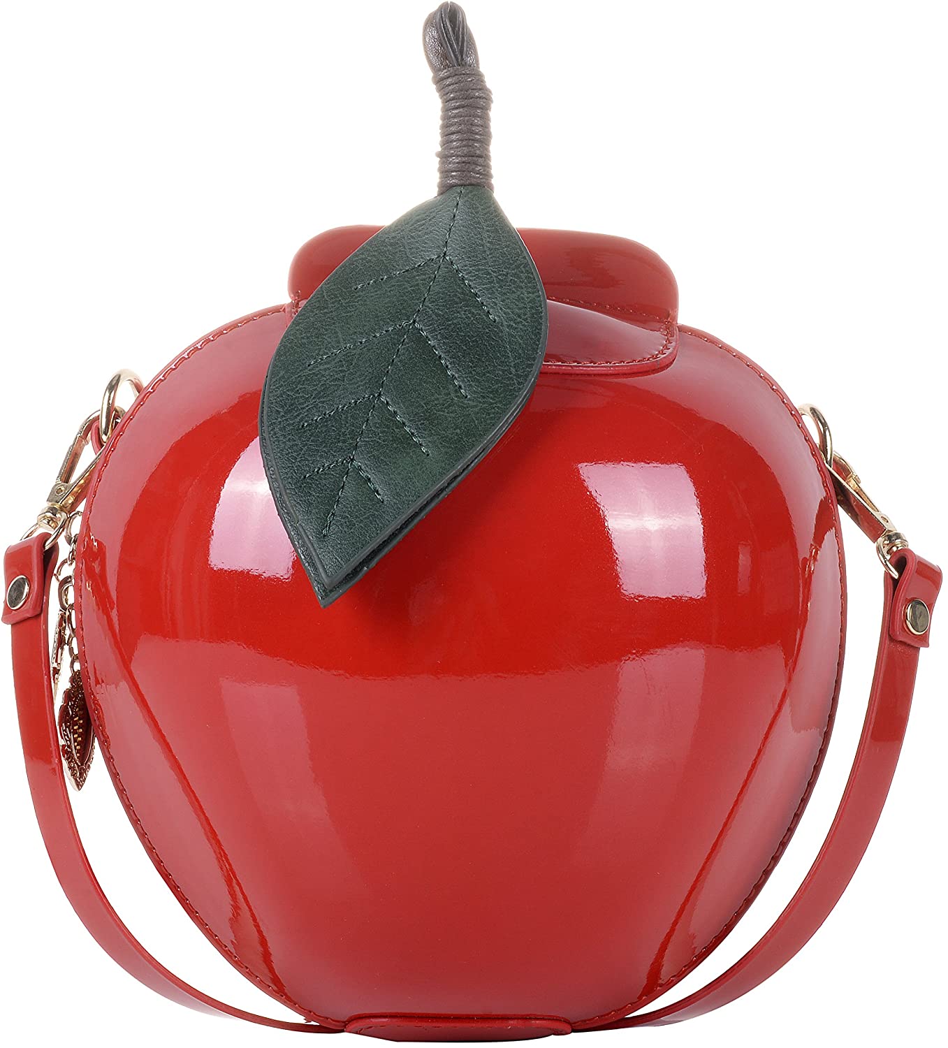 Price:$27.99 Women's PU Small Cute Apple Shape Handbag PU Leather Purse Shoulder Bag Clutch Red  Handbags   
