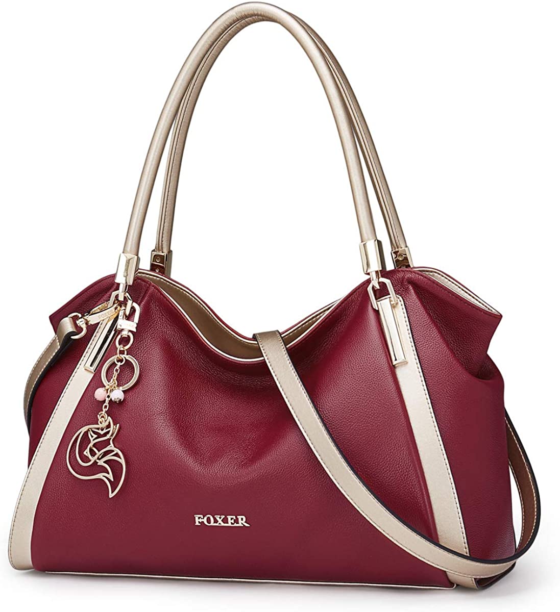 Price:$103.99 Leather Handbags for Women, Genuine Leather Large Capacity Ladies Top-handle Bags with Adjustable Shoulder Strap Womens Designer Crossbody Zipper Bags Women's Real Leather Messenger Satchel (Red)  Handbags   