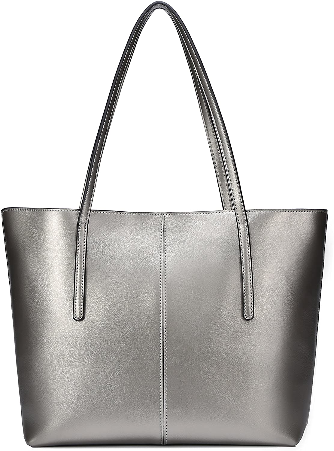 Price:$49.99    Covelin Women's Handbag Genuine Leather Tote Shoulder Bags Soft Hot Silver grey  Clothing