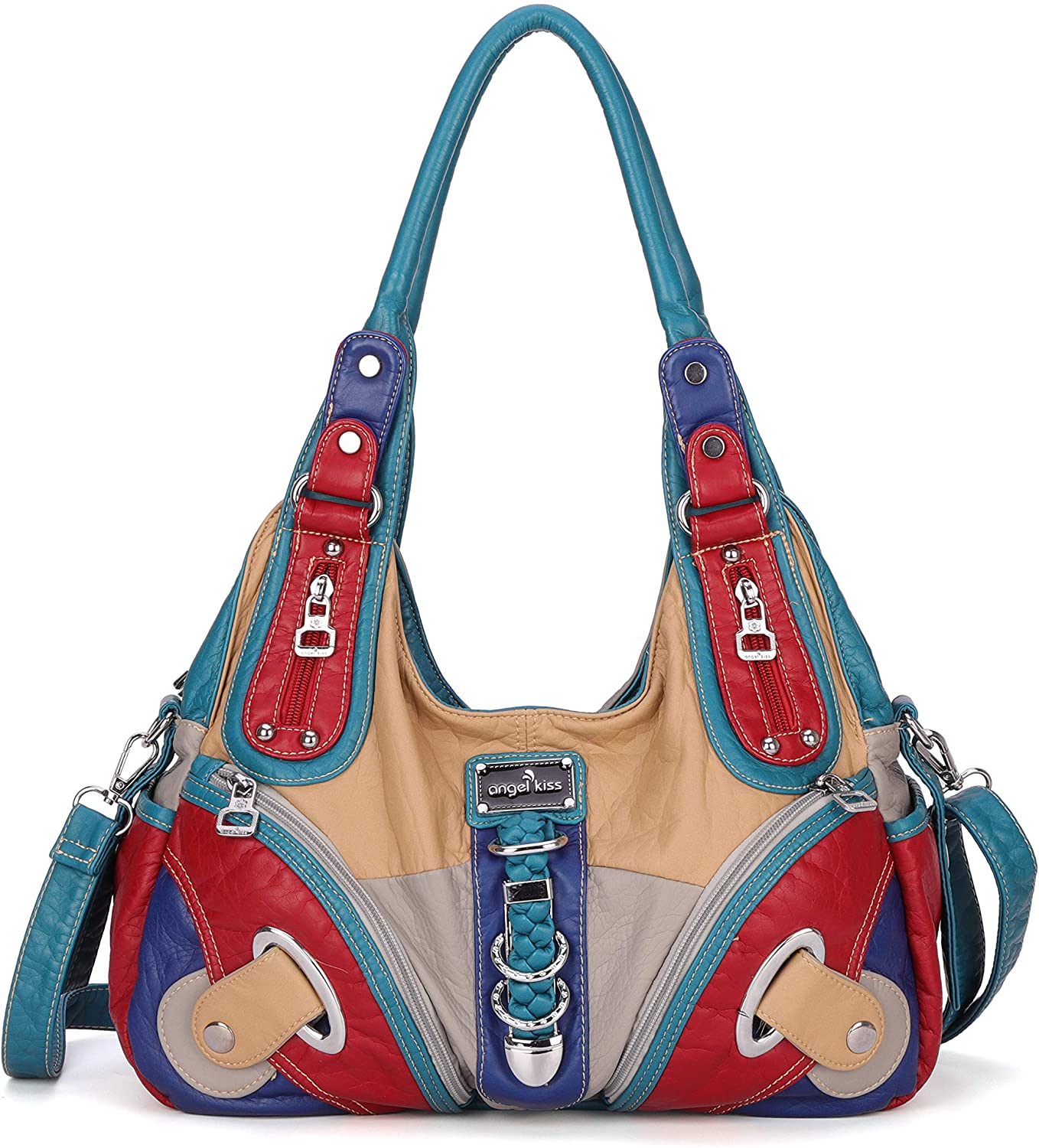 Price:$31.09    Angelkiss Hobo Purses and handbags for Women Satchel Handbag Women Purses Large Daily Shoulder Bags  Clothing