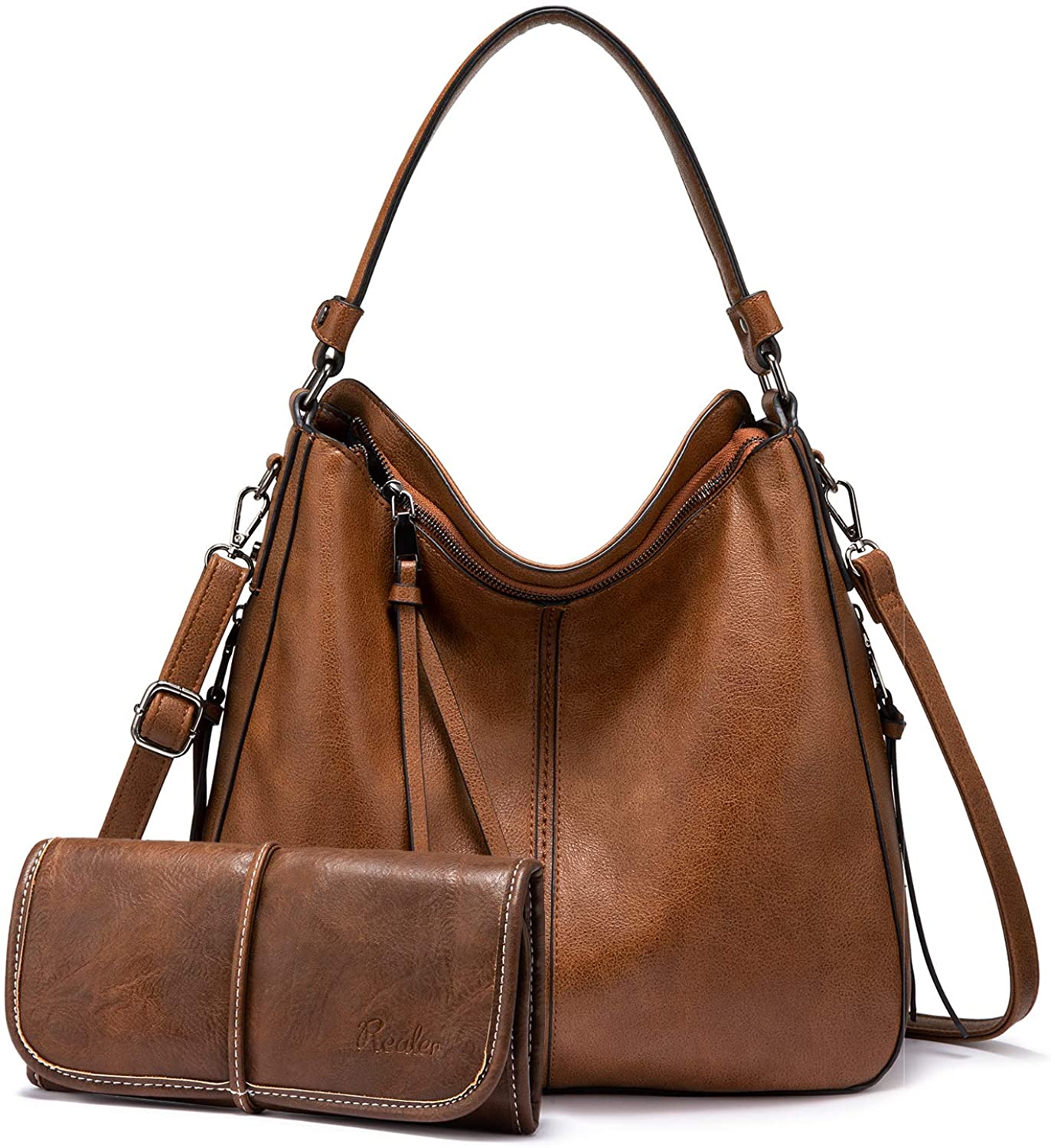 Price:$33.98    Realer Hobo Bags for Women Faux Leather Purses and Handbags Large Hobo Purse with Tassel  Clothing