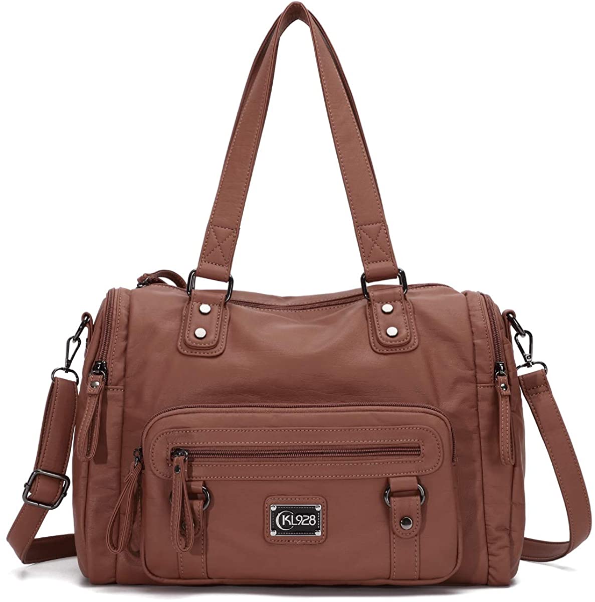 Price:$40.99    KL928 Womens Hobo Purses and Handbags Waterproof PU Washed Leather satchel Bags for Women  Clothing
