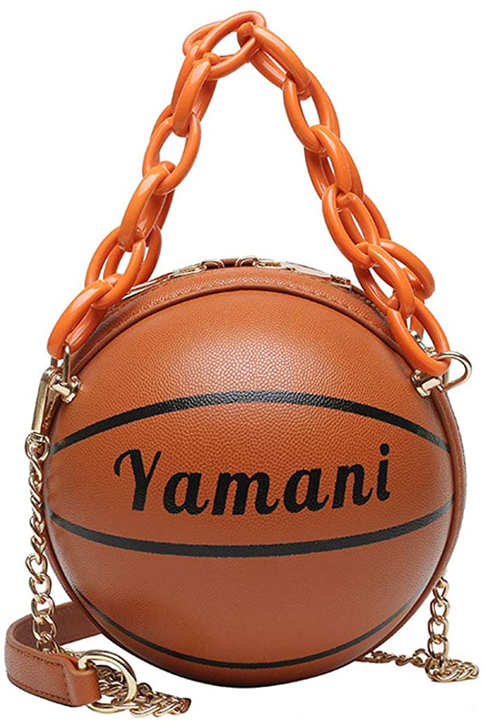 Price:$26.99 MILATA Basketball Shaped Shoulder Messenger Handbags Chic Cross Body Bag Purse for Women Girls (brown 2)  Handbags   