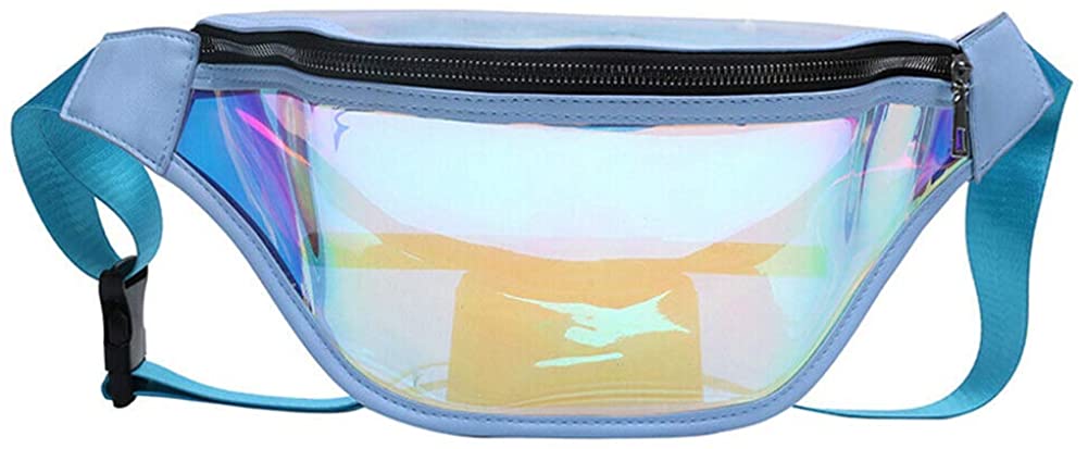 Price:$12.99    Falonny Women Clear bag PU Laser Purse Fashion Crossbody Shoulder Bag Handbag (Blue, OneSize)  Clothing