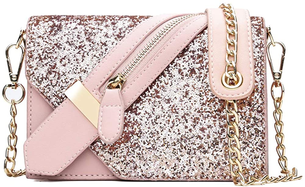 Price:$21.98    Evening Crossbody Bags for Women Clutch Purses Chain Shoulder Formal Bag (X-Pink)  Clothing