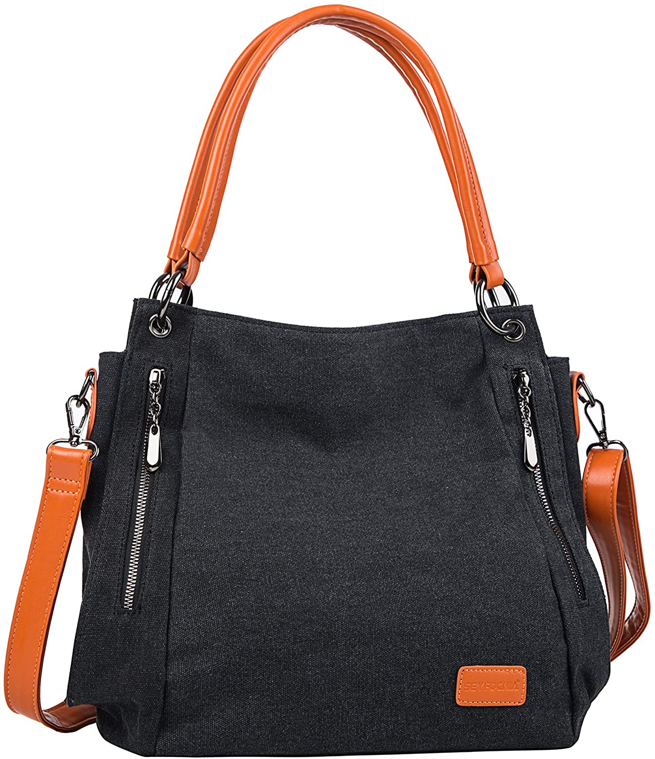 Price:$25.99    Handbags for Women Shoulder Tote Zipper Purse Canvas Top-handle Satchel Bags  Clothing