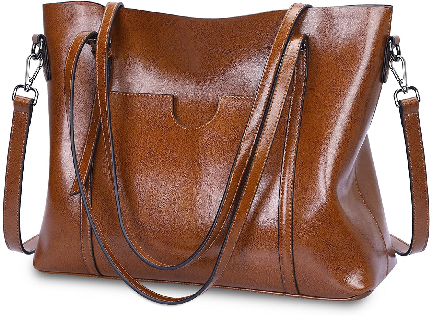 Price:$59.99    S-ZONE Women Genuine Leather Top Handle Satchel Daily Work Tote Shoulder Bag  Clothing