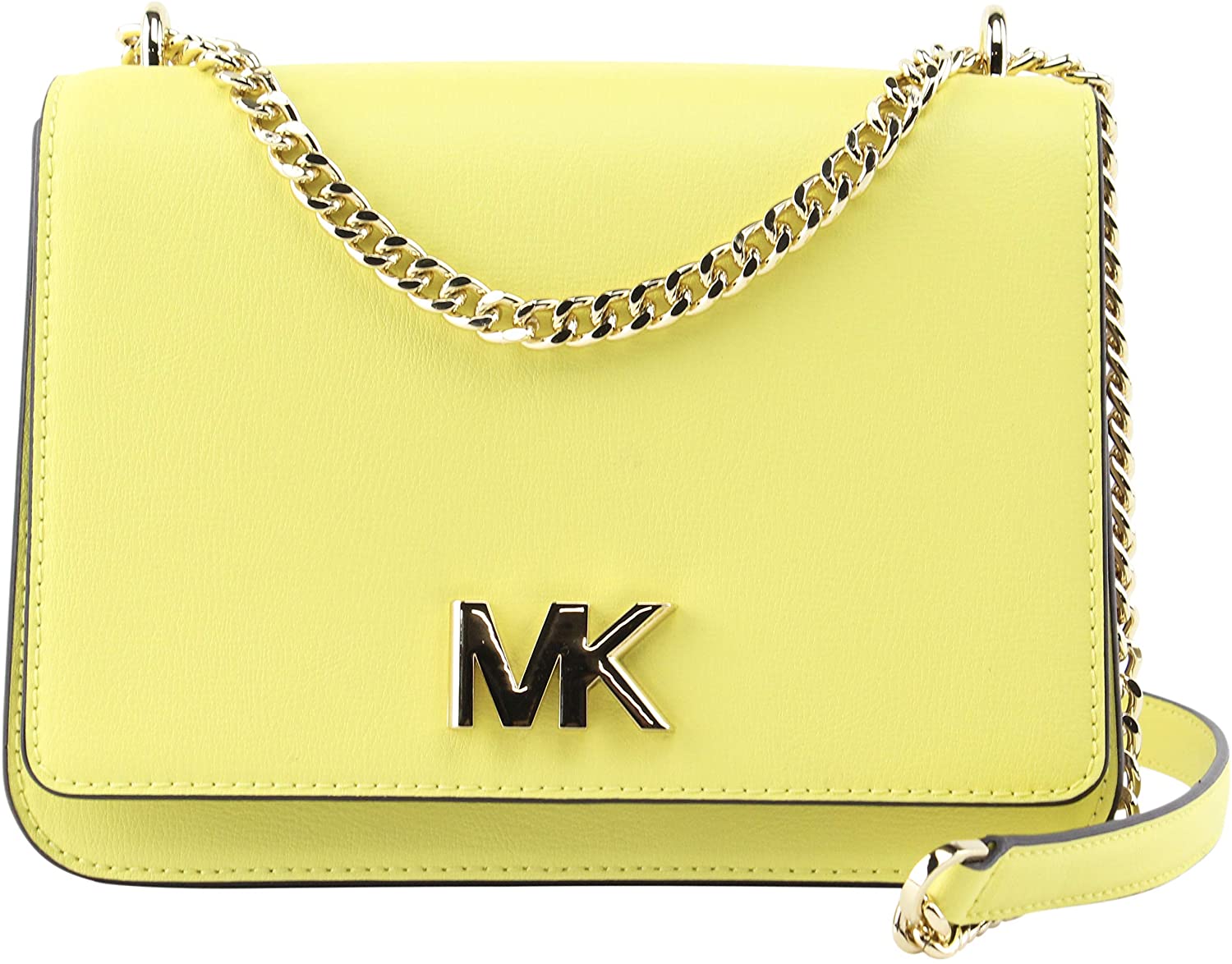 Price:$209.00 MICHAEL Michael Kors Women's Mott Large Two-Tone Leather Shoulder Bag in Sunshine, style MK-35S0GOXL3T  Handbags   
