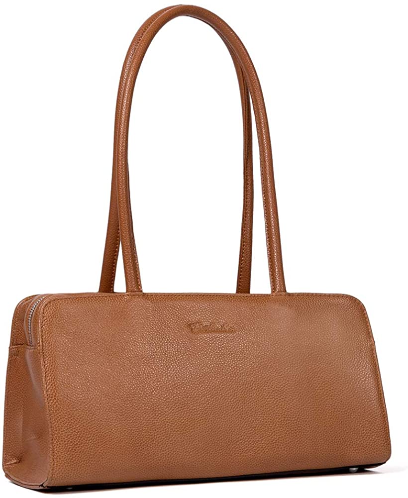 Price:$59.99    BOSTANTEN Women Designer Handbags Genuine Soft Leather Top Handle Purses and Handbags Satchel Shoulder Bag Brown  Clothing