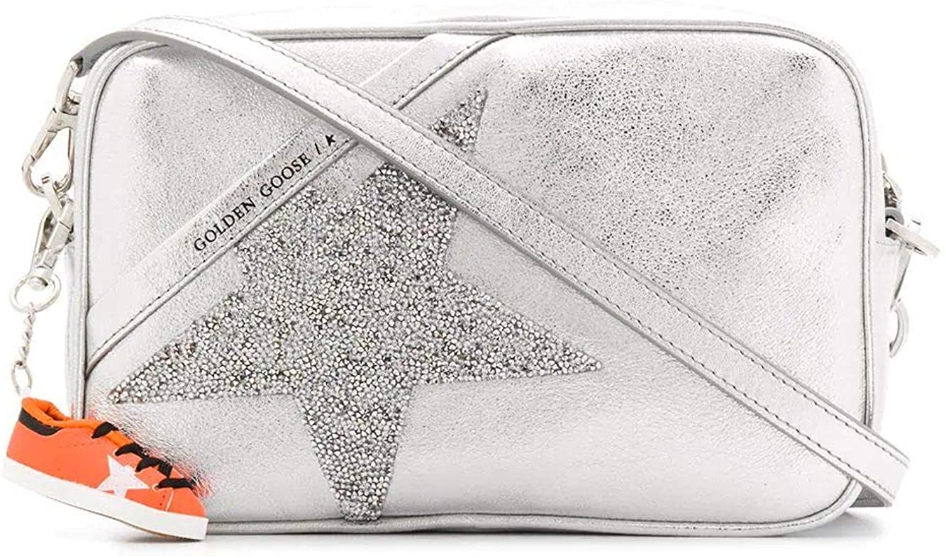 Price:$395.99    Luxury Fashion | Golden Goose Woman G36WA881B5 Silver Leather Shoulder Bag | Spring Summer 20  GOLDEN GOOSE  Clothing