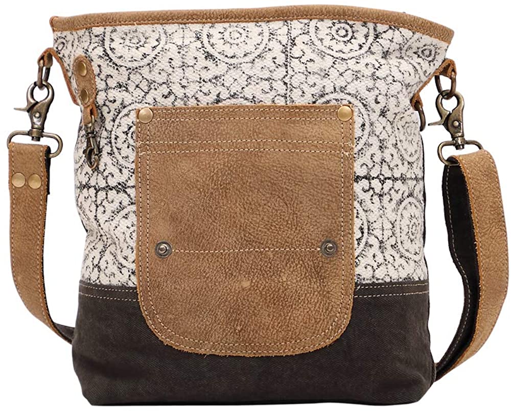 Price:$40.01    Myra Bag Pivot Upcycled Canvas & Leather Shoulder Bag S-1445  Clothing