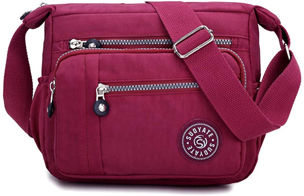 Price:$12.14 Women's Fashion Versatile Crossbody Bag Soft Nylon Purses, Lady Travel Handbags Multi Pocket Shoulder Bag  Handbags   