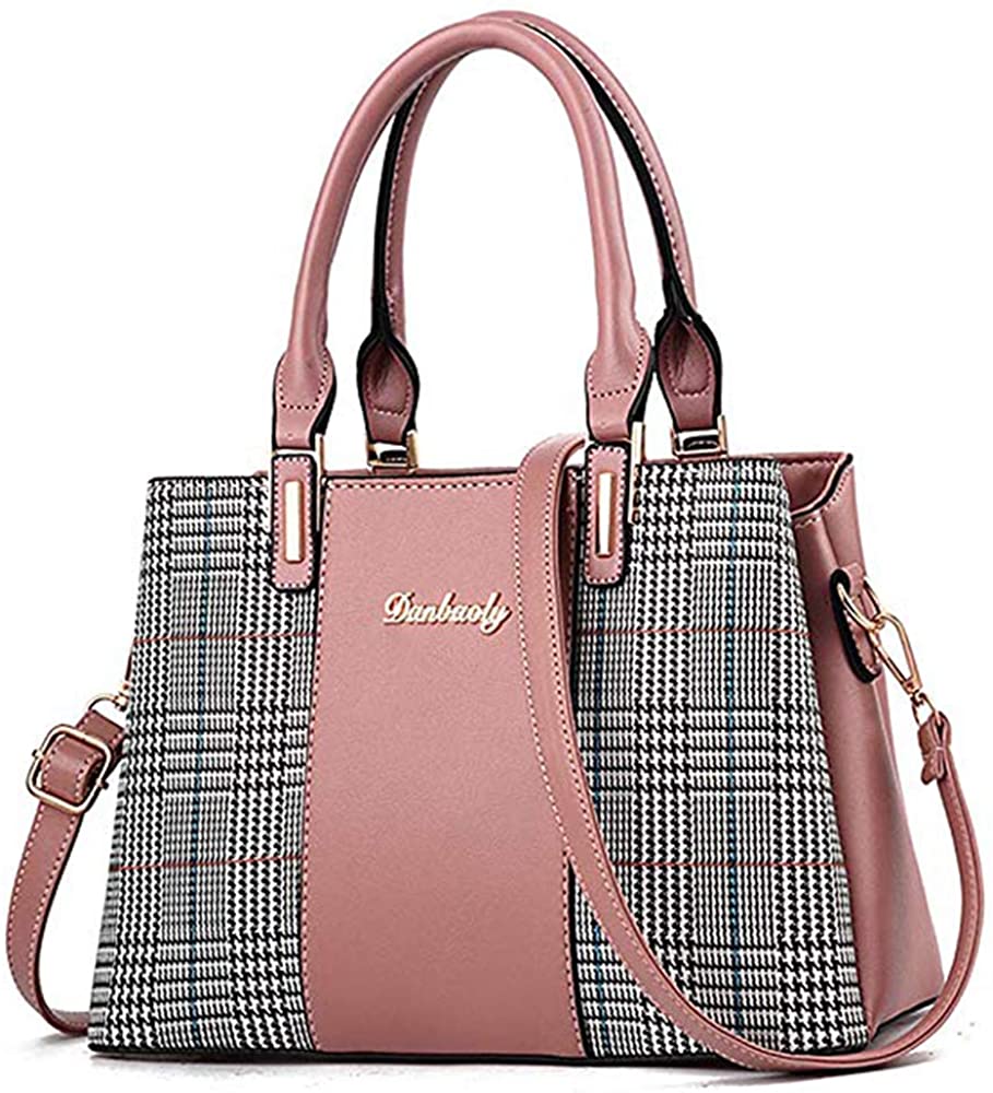 Price:$28.88    Handbags for Women, Ladies Top Handle Satchel Shoulder Bag, Multi-color Assorted Design Tote Purse (pink)  Clothing