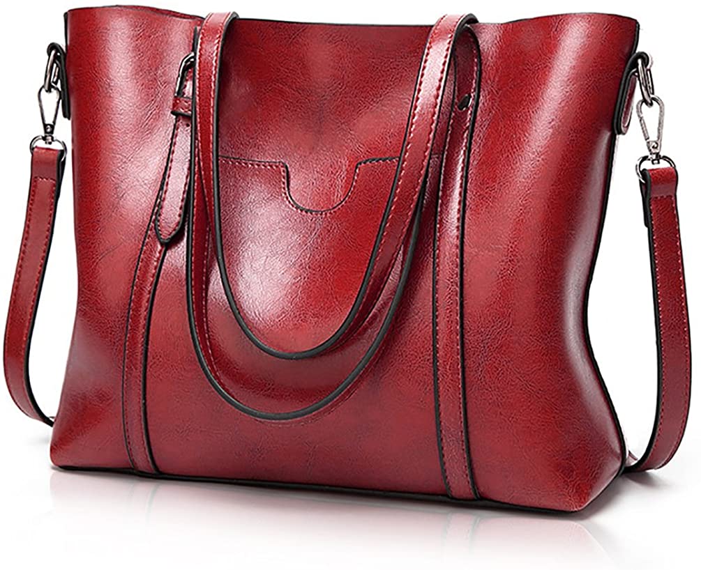 Price:$11.99    Essfeeni Top Handle Bag Shoulder Bag Satchel Handbags Tote Purse for Women Lady Red Wine  Clothing