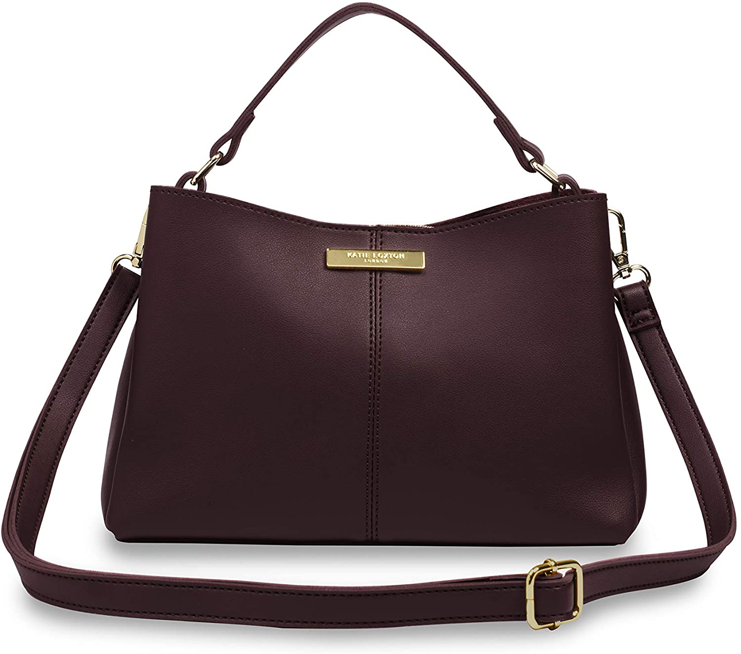 Price:$34.95 Katie Loxton Myla Pebbled Mulberry Womens Vegan Leather Adjustable Shoulder Strap Handbag  Handbags   