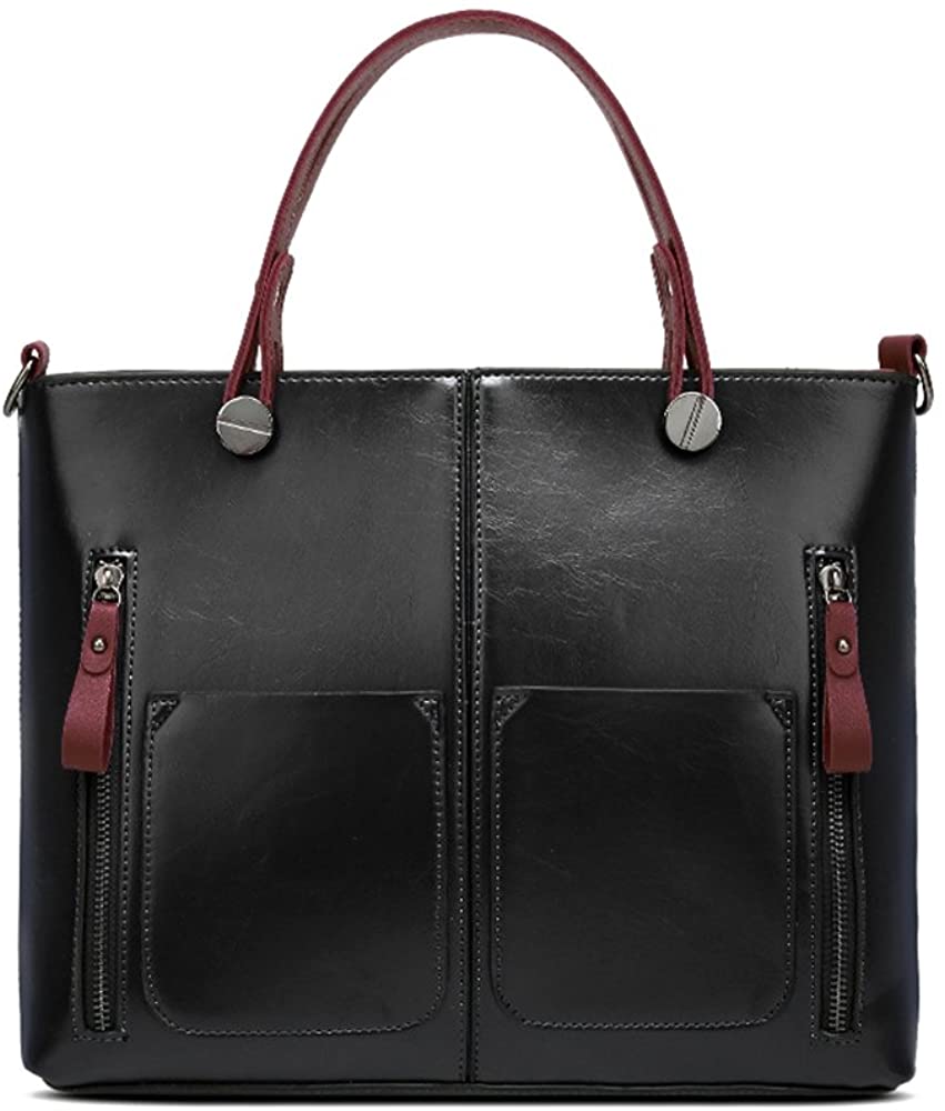Price:$35.99    Women's Retro Oil Wax Leather Satchel Purse Single Shoulder Tote Bags for Lady  Clothing