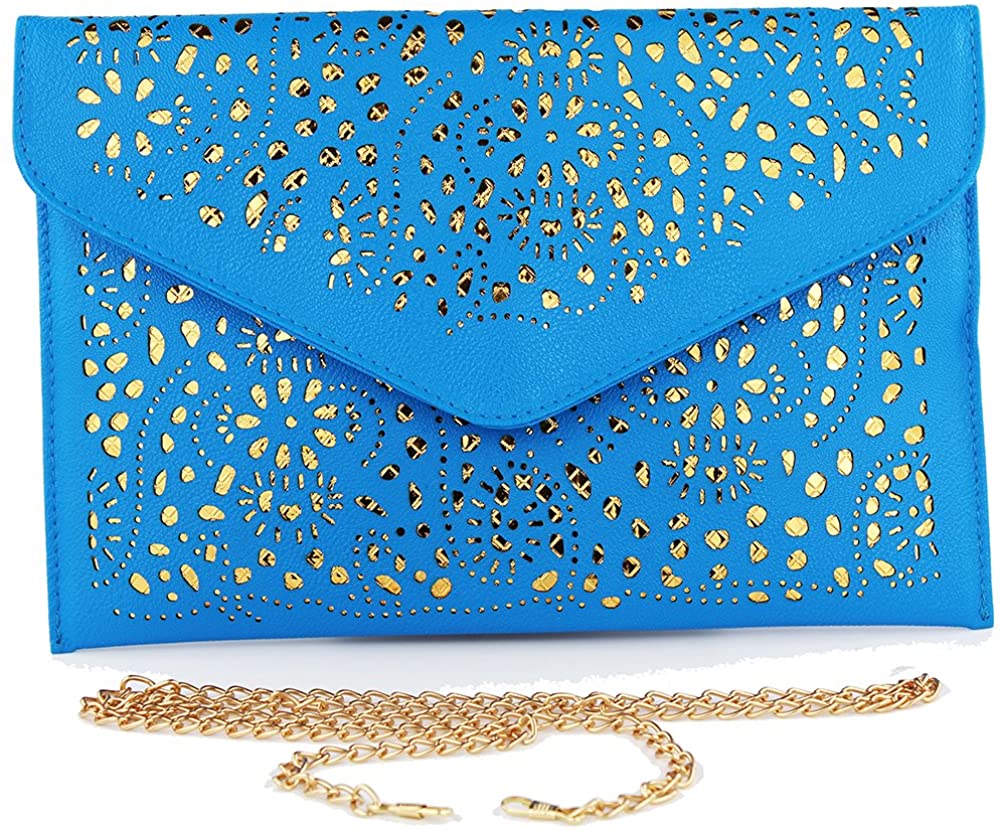 Price:$10.49 Envelope Evening retro hollow cutout Blue womens handbags for women shoulder bag messenger bag women's leather crossbody bags famous purse wedding clutch women hand bags 2019 party chain shoulder bag  Handbags   
