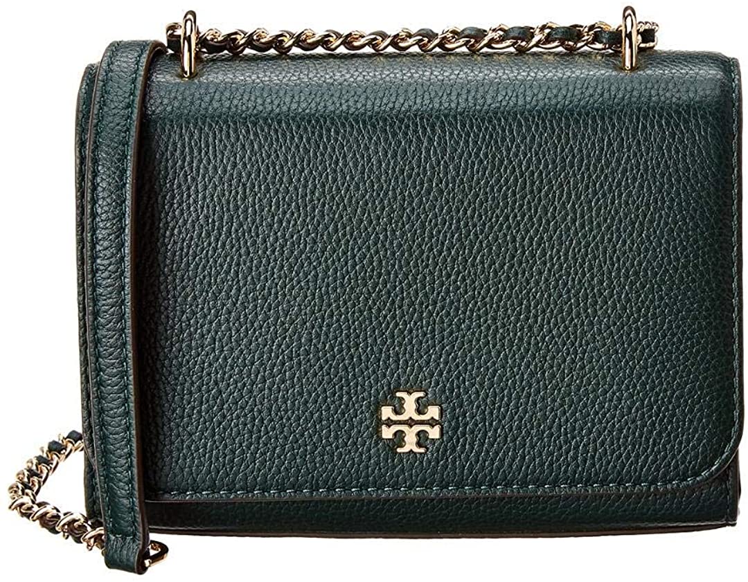 Price:$248.00 Tory Burch Womens Genuine Leather Carter Shrunken Shoulder Bag (Jitney Green)  Handbags   