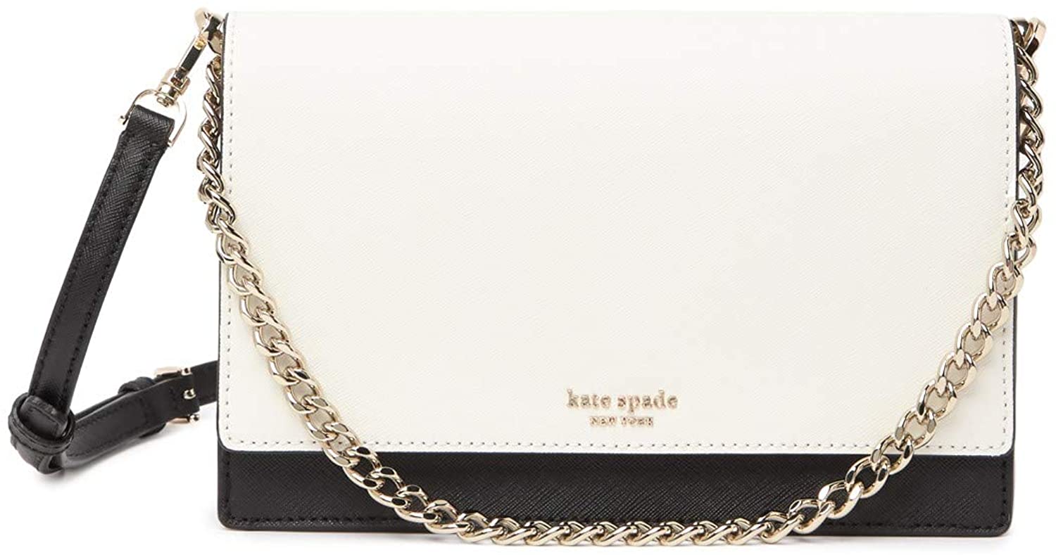 Price:$195.00    Kate Spade New York Cameron Street Chain 3 in 1 Clutch Shoulder Bag Crossbody Bag, Blk/Beige  Clothing