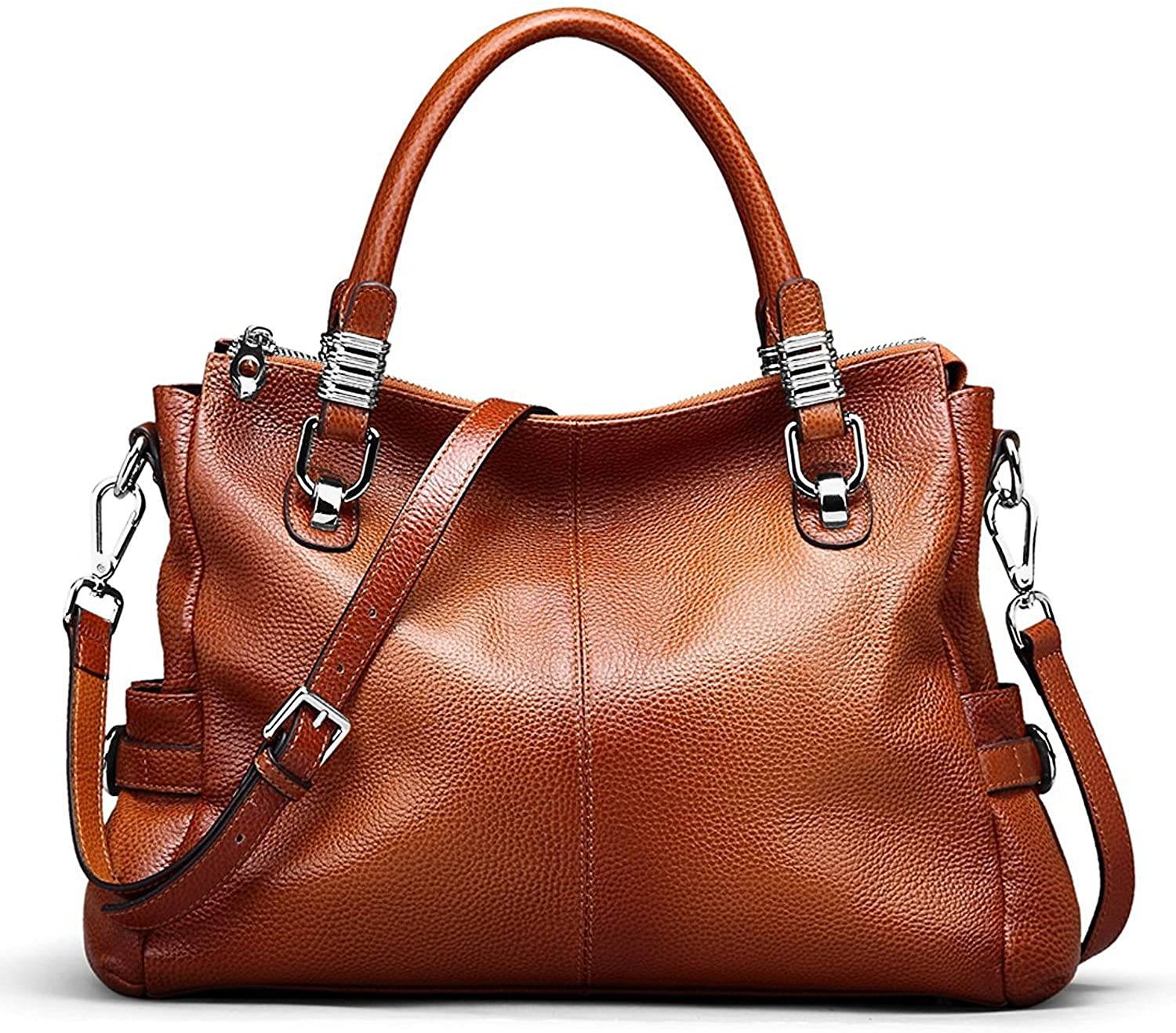 Price:$69.99    S-ZONE Women Genuine Leather Handbag Shoulder Purse Satchel Tote Crossbody Bag  Clothing