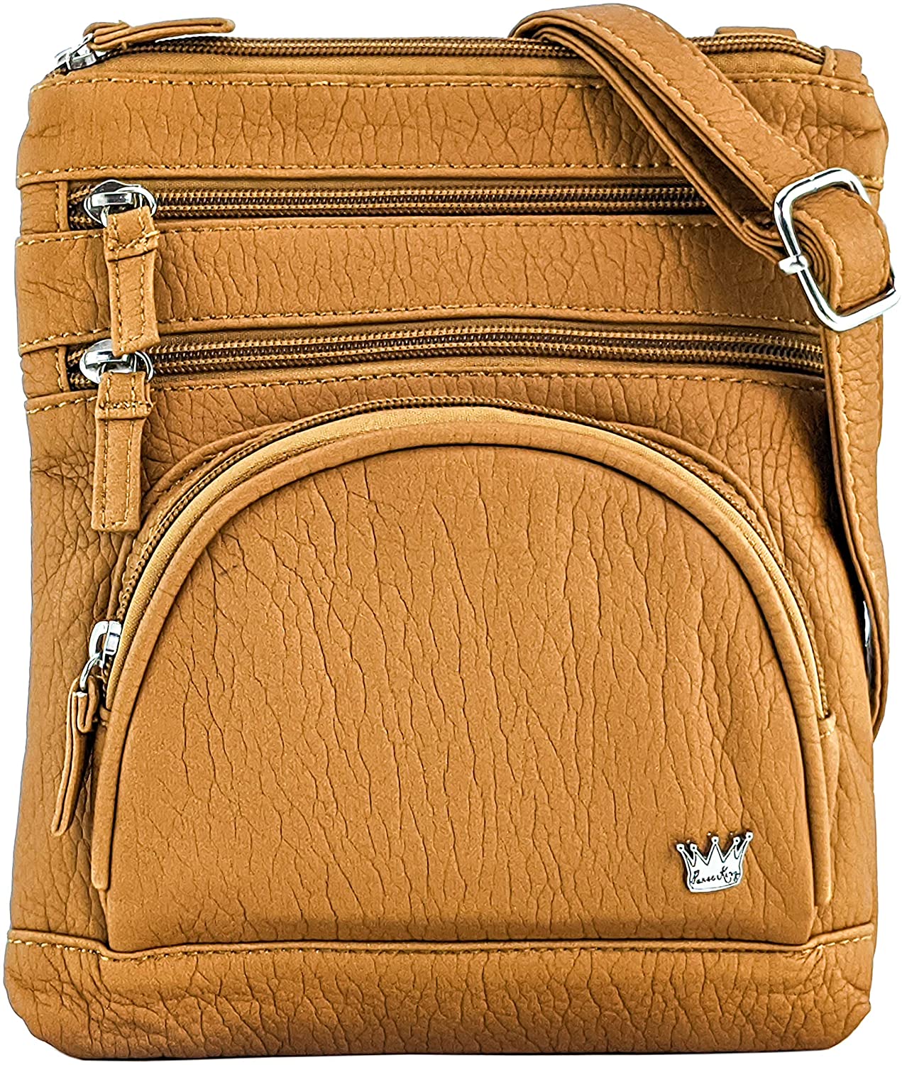 Price:$24.98 Purse King Duchess Tan Crossbody Handbag (Organizer Shoulder Bag & Cross Body Purse)  Handbags   