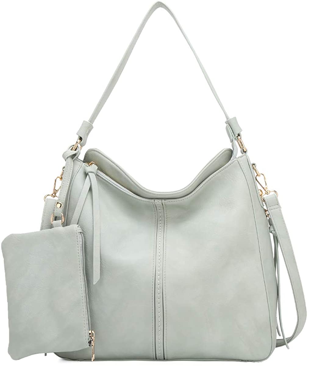 Price:$34.99    Angel Barcelo Womens Soft Leather Handbag Large Tote Shoulder Cross body Bag Light Green  Clothing