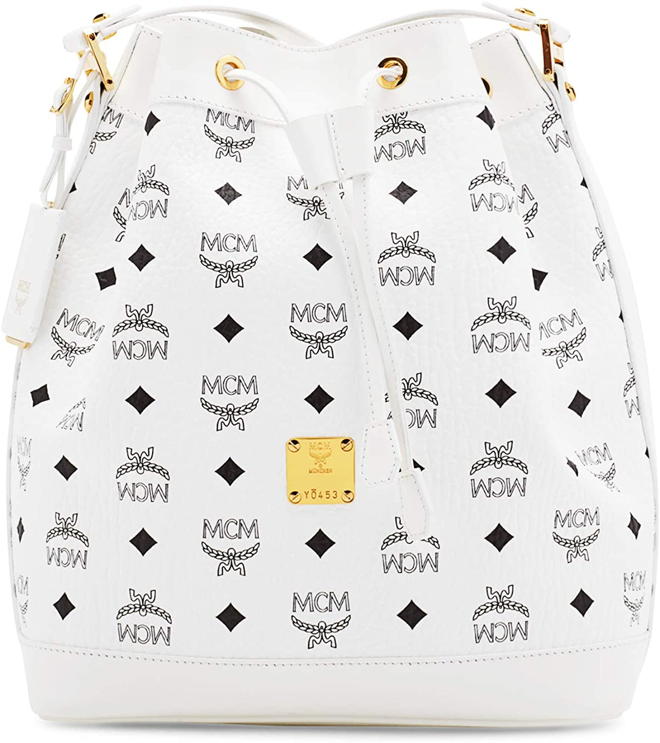 Price:$925.00 MCM Heritage Drawstring Bucket Bag  Handbags   