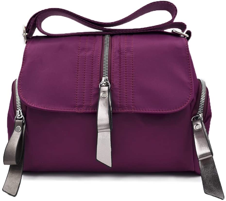 Price:$15.78    Nylon Crossbody Bag for Women, OPXTO Lightweight Waterproof Messenger/Shoulder Bag, Casual Purse for Travel.28cm (Purple)  Clothing
