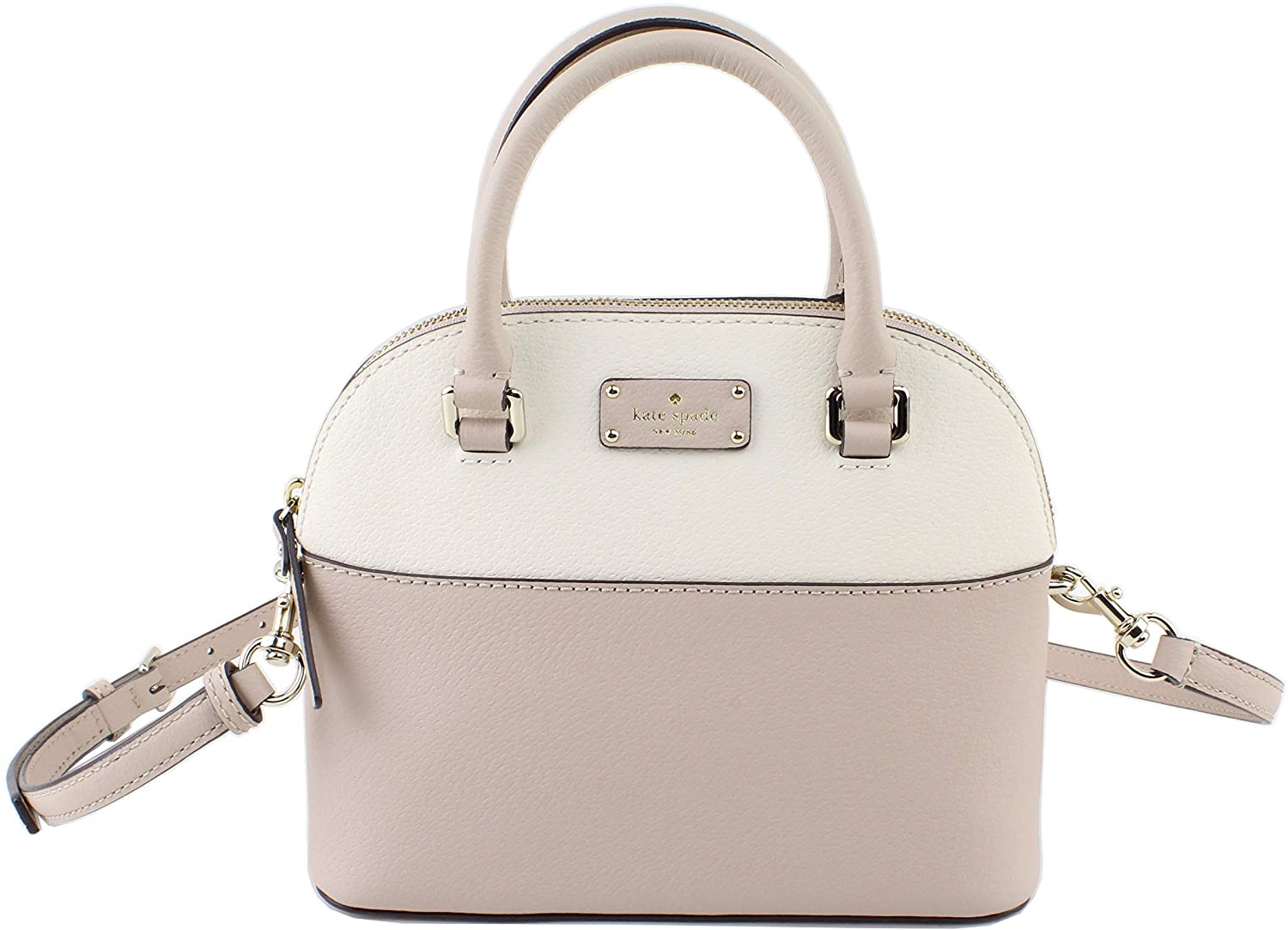 Price:$0.00    Kate Spade Grove Street Mini Carli Leather Crossbody Bag Purse Satchel Shoulder Bag (Cream/Cement) (Cream/Cement)  Clothing