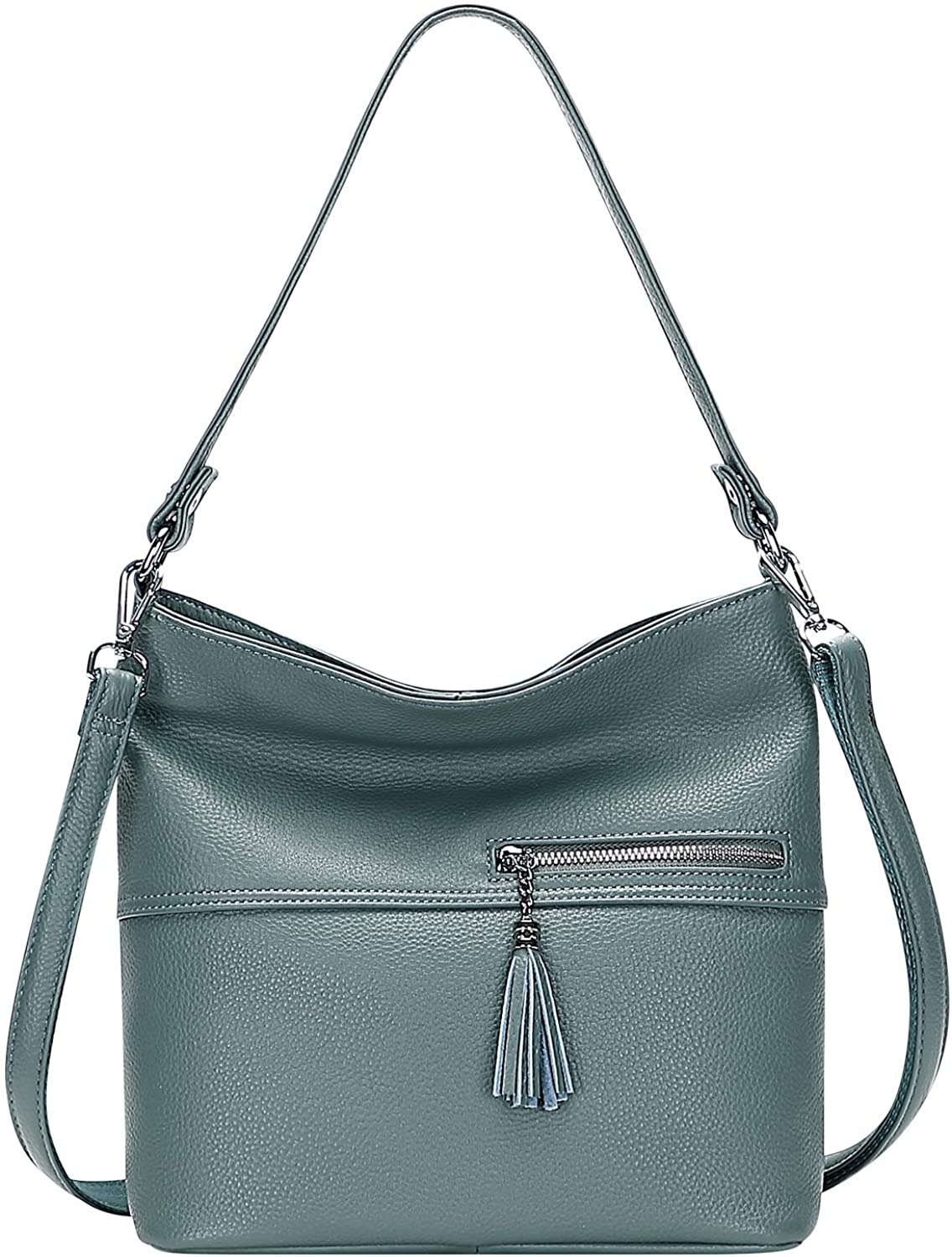 Price:$68.78 ALTOSY Genuine Leather Purses and Handbags Soft Leather Shoulder Bag for Women Ladies Crossbody Purses Medium (S103 Teal Blue)  Handbags   