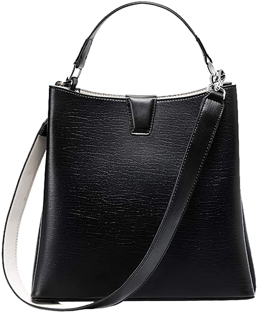 Price:$48.99    Womens Fashion Genuine Leather Bucket Handbag Bag for Ladies Tote Shoulder Bag Waterproof Crossbody Satchel Bag  Clothing