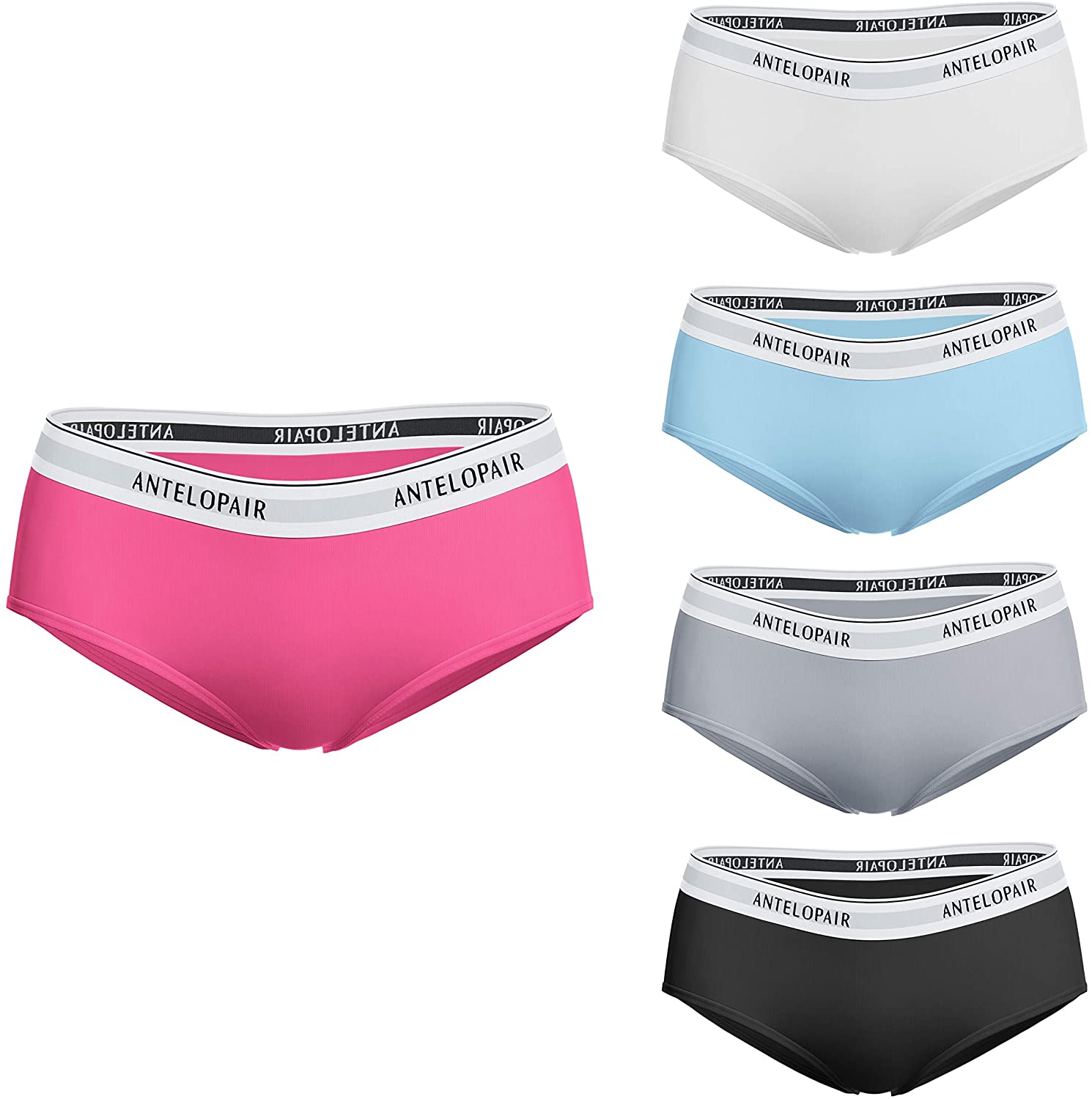Price:$17.99 AntelopAir Cotton Underwear for Women Soft Stretch Breathable Organic Cotton Women's Underwear 5 Pack at Amazon Women’s Clothing store