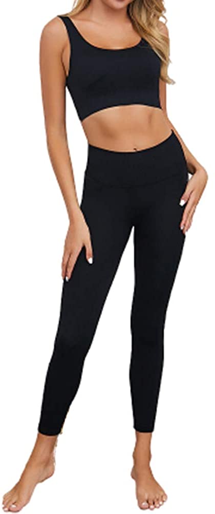 Price:$25.99 OLUOLIN Quick Dry 2 Piece Yoga Pants Leggings Sports Bra Tank Top Set High Waist Outfits for Women at Amazon Women’s Clothing store